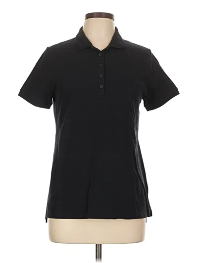 Pre-owned Lands' End Short Sleeve Polo Shirt In Black