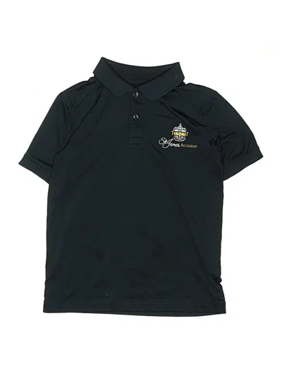 Pre-owned Lands' End Kids'  Short Sleeve Polo Shirt In Black