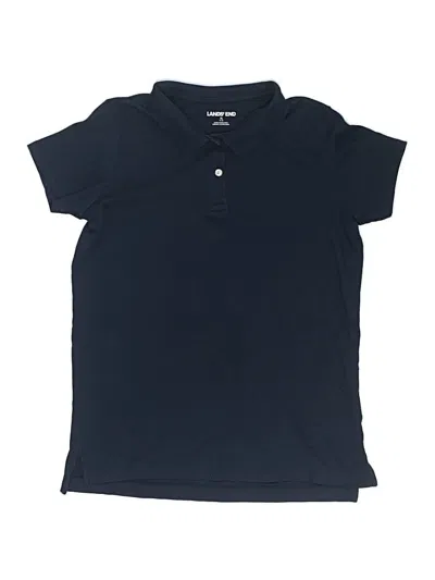 Pre-owned Lands' End Kids'  Short Sleeve Polo Shirt In Black