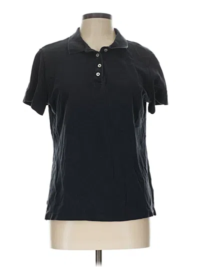Pre-owned Lands' End Short Sleeve Polo Shirt In Black