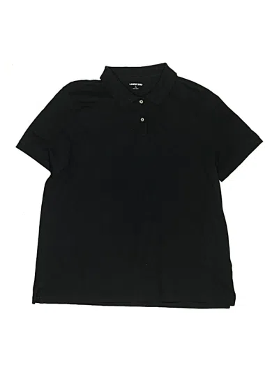 Pre-owned Lands' End Kids'  Short Sleeve Polo Shirt In Black