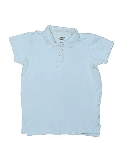 Pre-owned Lands' End Kids'  Short Sleeve Polo Shirt In Blue