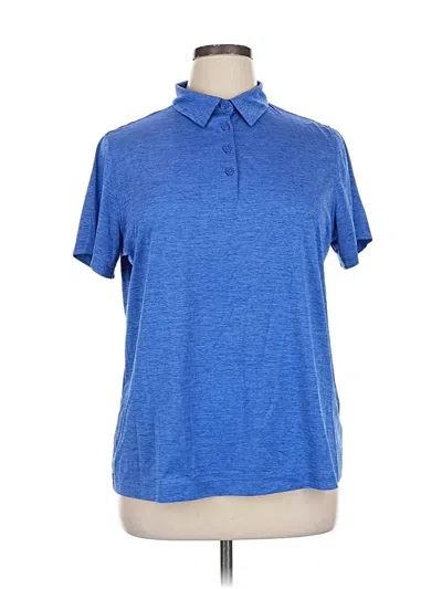 Pre-owned Lands' End Short Sleeve Polo Shirt In Blue