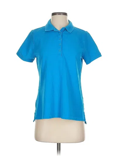 Pre-owned Lands' End Short Sleeve Polo Shirt In Blue