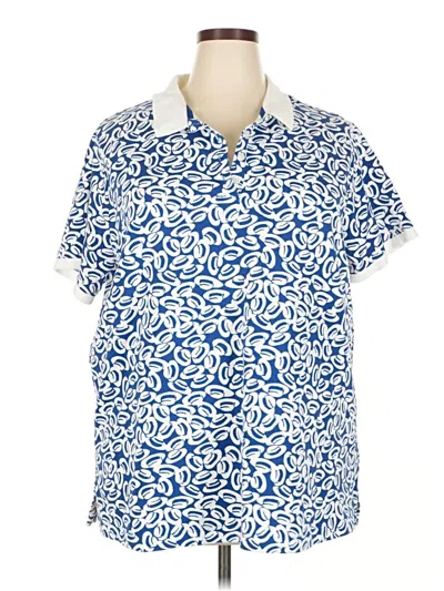 Pre-owned Lands' End Short Sleeve Polo Shirt In Blue