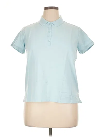 Pre-owned Lands' End Short Sleeve Polo Shirt In Blue