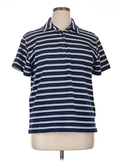 Pre-owned Lands' End Short Sleeve Polo Shirt In Blue