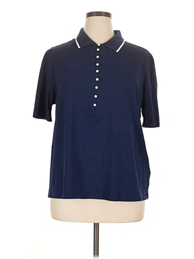 Pre-owned Lands' End Short Sleeve Polo Shirt In Blue