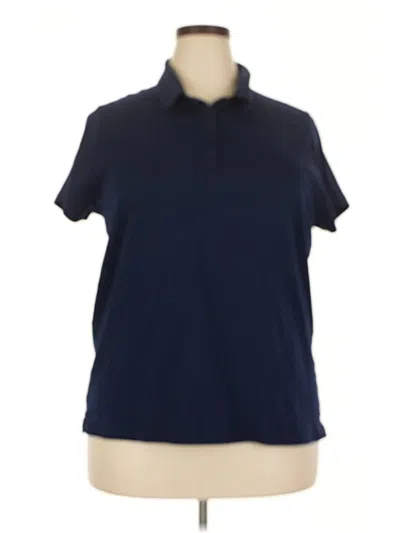 Pre-owned Lands' End Short Sleeve Polo Shirt In Blue