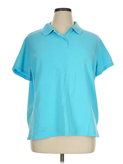 Pre-owned Lands' End Short Sleeve Polo Shirt In Blue