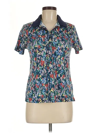 Pre-owned Lands' End Short Sleeve Polo Shirt In Blue