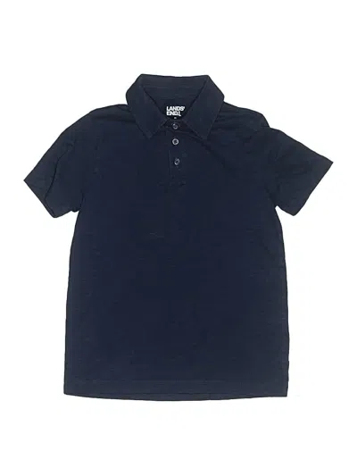 Pre-owned Lands' End Kids'  Short Sleeve Polo Shirt In Blue