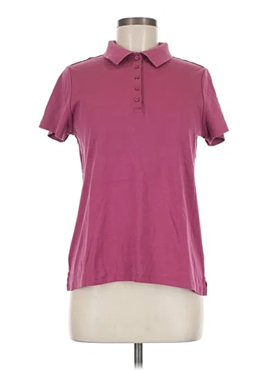 Pre-owned Lands' End Short Sleeve Polo Shirt In Burgundy