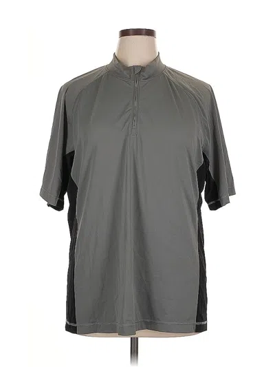 Pre-owned Lands' End Short Sleeve Polo Shirt In Gray