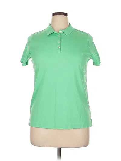 Pre-owned Lands' End Short Sleeve Polo Shirt In Green