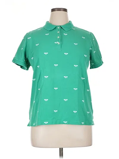 Pre-owned Lands' End Short Sleeve Polo Shirt In Green