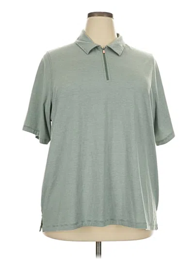 Pre-owned Lands' End Short Sleeve Polo Shirt In Green
