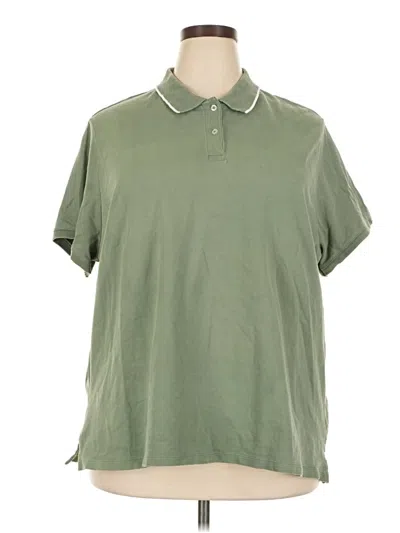 Pre-owned Lands' End Short Sleeve Polo Shirt In Green