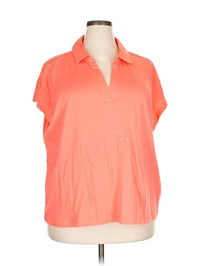 Pre-owned Lands' End Short Sleeve Polo Shirt In Orange