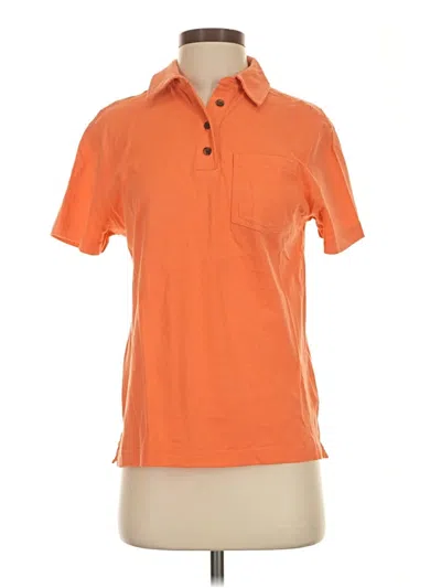 Pre-owned Lands' End Short Sleeve Polo Shirt In Orange