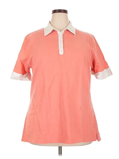 Pre-owned Lands' End Short Sleeve Polo Shirt In Orange