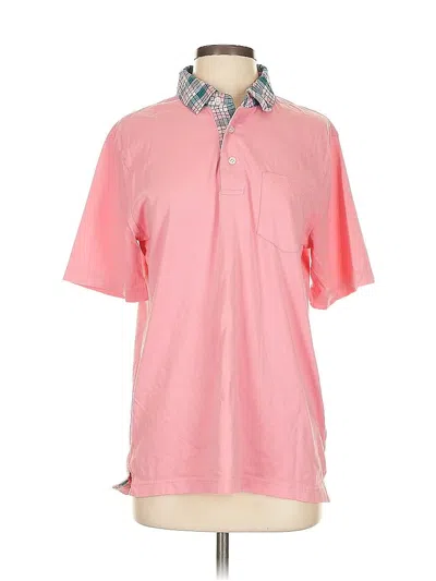 Pre-owned Lands' End Short Sleeve Polo Shirt In Pink