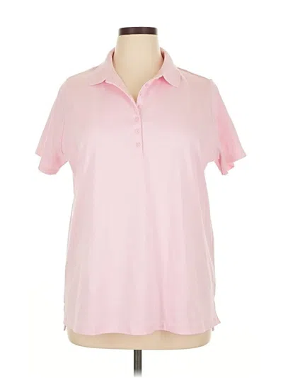 Pre-owned Lands' End Short Sleeve Polo Shirt In Pink