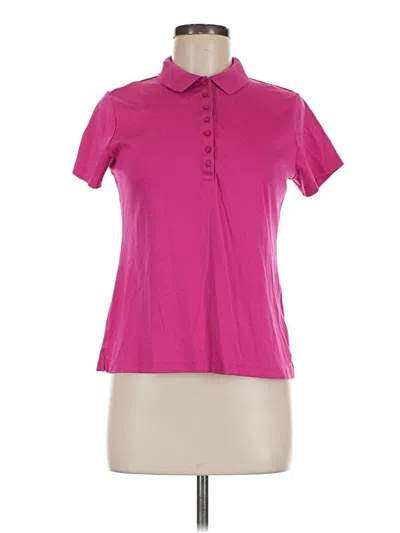 Pre-owned Lands' End Short Sleeve Polo Shirt In Pink