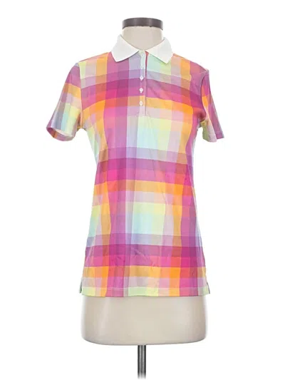 Pre-owned Lands' End Short Sleeve Polo Shirt In Pink