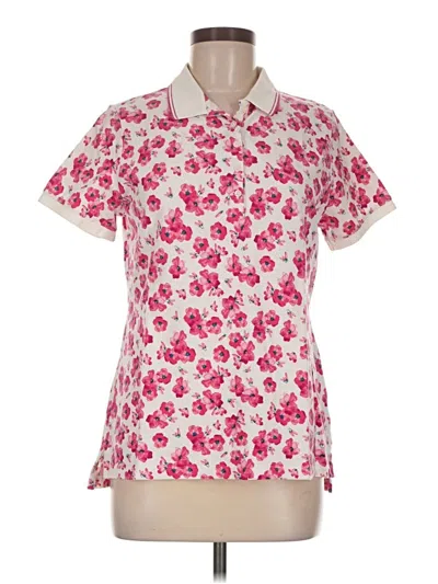 Pre-owned Lands' End Short Sleeve Polo Shirt In Pink