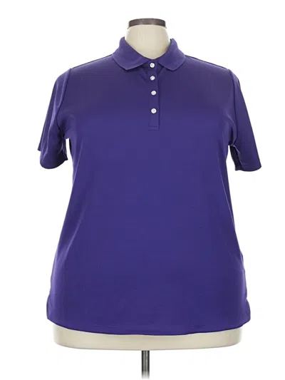 Pre-owned Lands' End Short Sleeve Polo Shirt In Purple