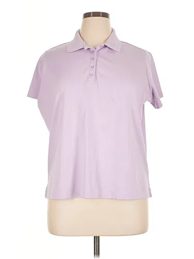 Pre-owned Lands' End Short Sleeve Polo Shirt In Purple