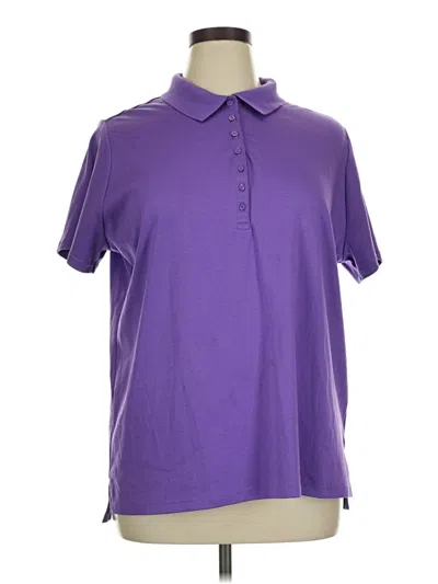 Pre-owned Lands' End Short Sleeve Polo Shirt In Purple