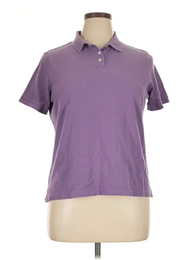 Pre-owned Lands' End Short Sleeve Polo Shirt In Purple