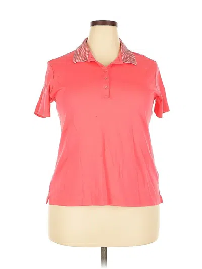 Pre-owned Lands' End Short Sleeve Polo Shirt In Red