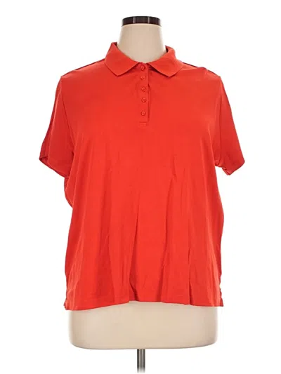 Pre-owned Lands' End Short Sleeve Polo Shirt In Red