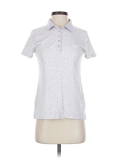 Pre-owned Lands' End Short Sleeve Polo Shirt In Silver