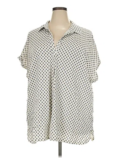 Pre-owned Lands' End Short Sleeve Polo Shirt In Silver