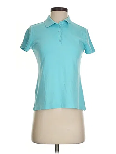 Pre-owned Lands' End Short Sleeve Polo Shirt In Teal