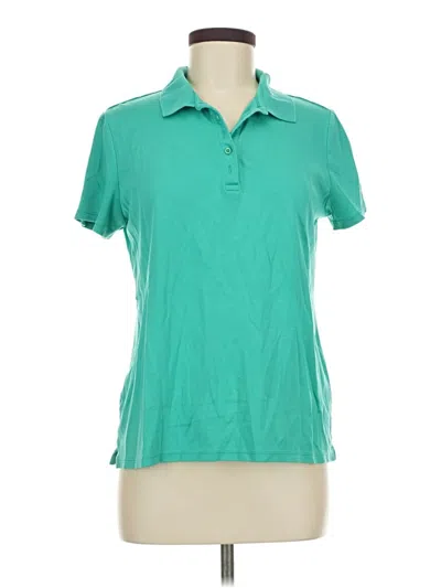 Pre-owned Lands' End Short Sleeve Polo Shirt In Teal