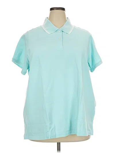 Pre-owned Lands' End Short Sleeve Polo Shirt In Teal