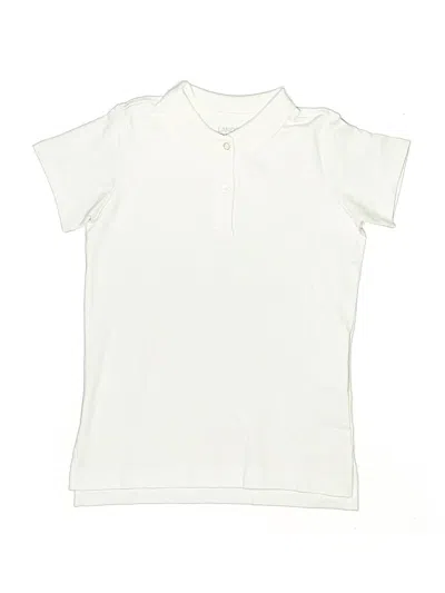 Pre-owned Lands' End Kids'  Short Sleeve Polo Shirt In White
