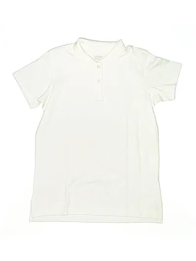 Pre-owned Lands' End Kids'  Short Sleeve Polo Shirt In White