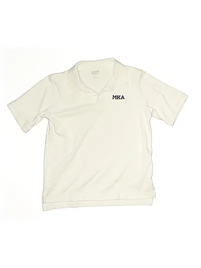 Pre-owned Lands' End Kids'  Short Sleeve Polo Shirt In White