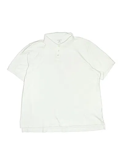 Pre-owned Lands' End Kids'  Short Sleeve Polo Shirt In White