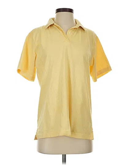 Pre-owned Lands' End Short Sleeve Polo Shirt In Yellow