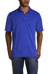 Lands' End Short Sleeve Polyester Polo In Blue