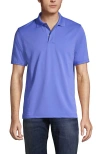 Lands' End Short Sleeve Polyester Polo In Blue