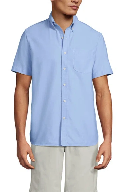 Lands' End Short Sleeve Sail Rigger Shirt In Blue