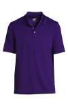 Lands' End Short Sleeve Solid Active Polo Shirt In Blue